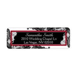 黒と白のレースのウェディングラベル ラベル