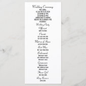 黒と白のレースダマスク教会の結婚式プログラム プログラム (裏面)