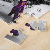 黒と白のレースドレスを着モダンた2人の女性 ジグソーパズル (側面)