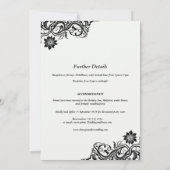 黒と白のレース日付の保存招待状 招待状 (裏面)