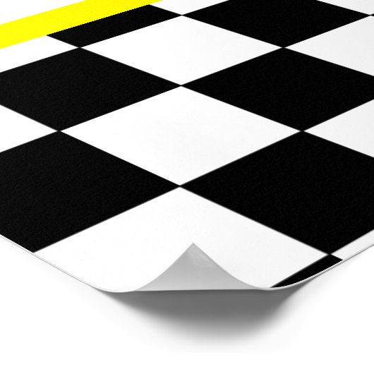 黒と白のレースSTARTラインバナー ポスター (角)