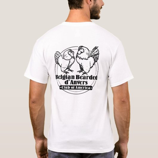 黒と白のロゴの男性のTシャツ Tシャツ (裏面)