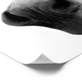 黒と白のロバおもしろいのペカブー動物の写真 ポスター (角)