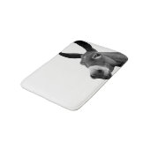 黒と白のロバの動物の写真 バスマット (アングル)