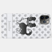 黒と白のロングコートチワワ 犬の名前入り Case-Mate iPhoneケース (裏面(横))