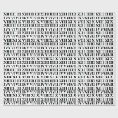 黒と白のローマ数字 ラッピングペーパー (フラット)