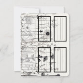 黒と白のワイルドフラワーラベル、レシピ、ラベル ノートカード (正面)