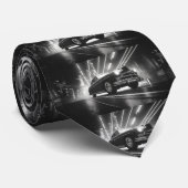 黒と白のヴィンテージ車のパターン ネクタイ (ロール)