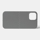 黒と白のヴィンテージ・チブロンストライプ 新作 Case-Mate iPhoneケース (裏面 (横))
