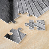 黒と白のヴェネツィアのSighsの橋/ゴンドラ ジグソーパズル (側面)