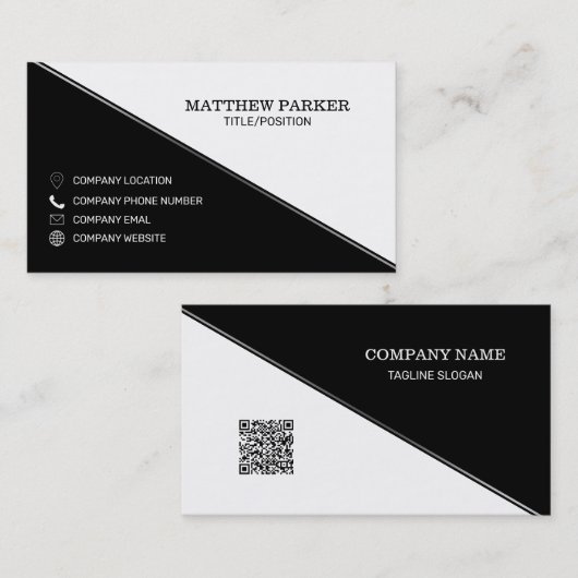 黒と白の三角形 名刺 (正面/裏面)