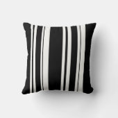 黒と白の不ストライプの揃い クッション (裏面)