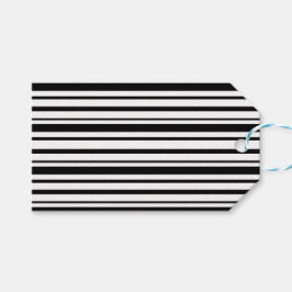 黒と白の不均一なストライプ ギフトタグ