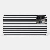 黒と白の不均一なストライプ Case-Mate iPhoneケース (裏面(横))