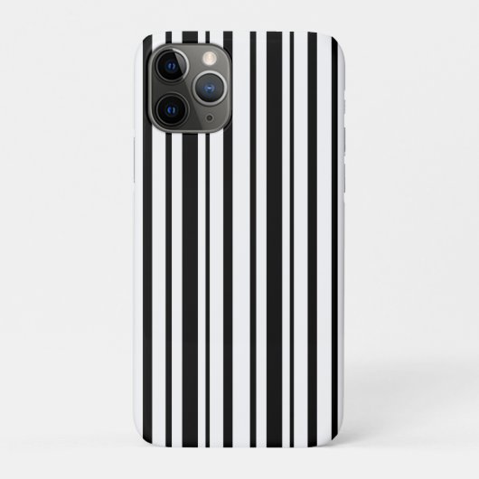 黒と白の不均一なストライプ Case-Mate iPhoneケース (裏)