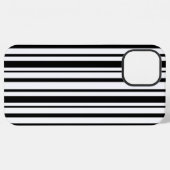 黒と白の不均一なストライプ iPhoneケース (裏面横)