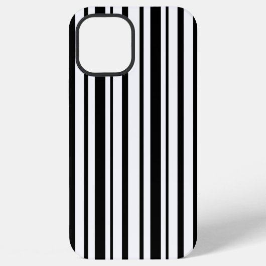 黒と白の不均一なストライプ iPhoneケース (裏面)
