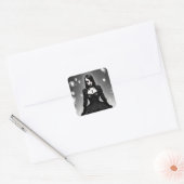 黒と白の不気味なゴシックの女の子ハロウィーン スクエアシール (封筒)