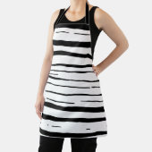 黒と白の不規則なストライプ柄 エプロン (インサイチュ)