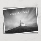 黒と白の丘の上の教会 ポストカード (正面)