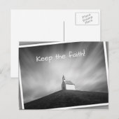 黒と白の丘の教会 ポストカード (正面/裏面)