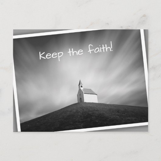 黒と白の丘の教会 ポストカード (正面)