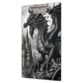 黒と白の中世ゴシックのドラゴンクリップボード クリップボード (左)