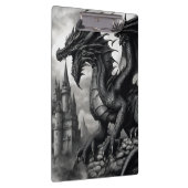 黒と白の中世ゴシックのドラゴンクリップボード クリップボード (右)