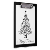 黒と白の二重のミニマルクリスマスツリー クリップボード (右)