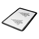 黒と白の二重のミニマルクリスマスツリー バスマット (アングル)