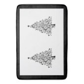 黒と白の二重のミニマルクリスマスツリー バスマット (正面縦)