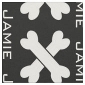 黒と白の交差するボーンのパタパーソナライズされたーン ファブリック (クローズアップ)