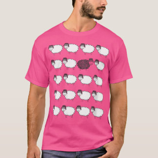 黒と白の他の二つの記念品の羊 Tシャツ