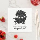 黒と白の仮装ボール募金会Gala スタンダードランチョンナプキン (インサイチュ)