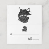 黒と白の仮装ボール募金会Gala プレイスカード (外部開封)