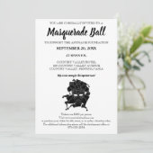 黒と白の仮装ボール募金会Gala 招待状 (スタンド正面)