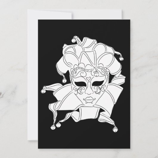 黒と白の仮装ボール募金会Gala 招待状 (裏面)