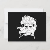 黒と白の仮装ボール募金会Gala RSVP 招待状 (裏面)