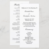 黒と白の伝統的なクラシック結婚式プログラム メニュー (正面/裏面)