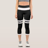 黒と白の保管可能な高い腰のレギンス カプリレギンス (正面)