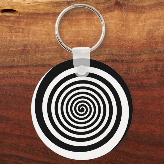黒と白の催眠スパイラル キーホルダー (正面)