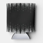 黒と白の催眠術のような円状の線のストリークアート 缶クーラー (正面)
