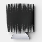 黒と白の催眠術のような円状の線のストリークアート 缶クーラー (裏面)