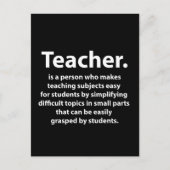 黒と白の先生への感謝 ポストカード (正面)