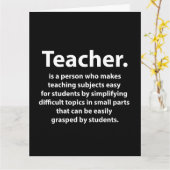 黒と白の先生感謝カード カード (黄色い花)