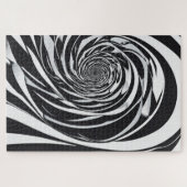 黒と白の光の錯覚スパイラル抽象芸術 ジグソーパズル (横)