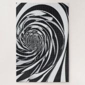 黒と白の光の錯覚スパイラル抽象芸術 ジグソーパズル (縦)