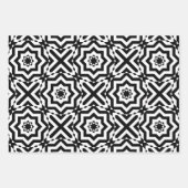 黒と白の光学錯覚モザイクパターン ラッピングペーパーシート (正面3)