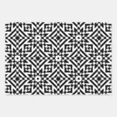 黒と白の光学錯覚モザイクパターン ラッピングペーパーシート (正面2)