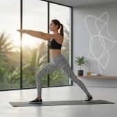 黒と白の光学錯覚モザイクパターン レギンス